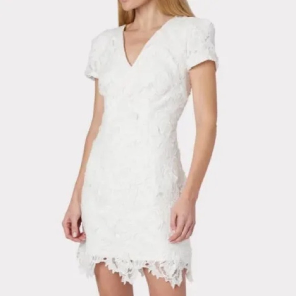 MILLY 3D Atalie White Floral Dress